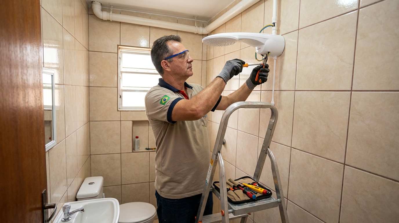 Substituição de Chuveiro Antigo em Fátima, Canoas‑RS